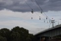 Koelner Seilbahn Gondel blieb haengen Koeln Linksrheinisch P658